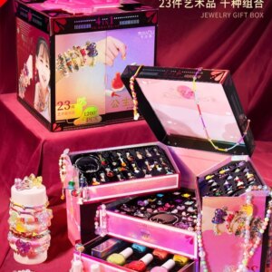 Jewelry Box Children’s Beaded DIY Self made Cosmetic Material Necklace Bracelet Girl Handmade festival birthday Kid gift Toy