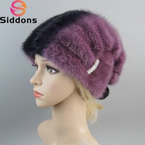 Whole Real Mink Fur Hats for Women’s Luxury Fashion Brand High Quality Cap Christmas hat Warm In Russian Hot Winter lady Fur Hat
