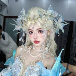 2024 New Handmade Exaggerated Dark Style Crown Makeup Accessories Tuinga Headdress for Han Chinese Clothing