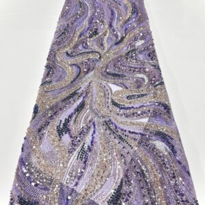 New Fashion Handmade Beads Embroidery Lace High Quality African Sequins French Tulle Nigerian Lace Fabric Party Wdding Dress Sew