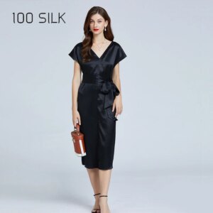 100% Mulberry Silk Luxury Long Women’s Formal Dress Elegant Wedding Party Dress Heavy Silk 19 Momme Dressing Gown