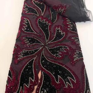 Latest Beads African Lace 2025 High Quality Sequins Nigerian French Tulle Fabric Embroidery for Women Dress XC70TY-31