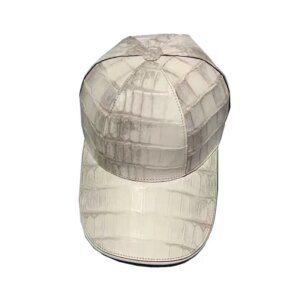 2025 new arrival white crocodile skin baseball cap Genuine leather sun hat PDD008