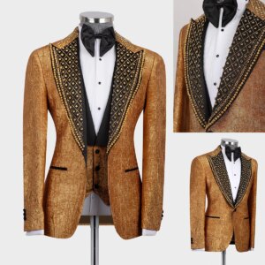 Luxury Wedding Men Suits Tailor-Made Groom New Aristocratic 2-Pcs Coat Vest Formal Occasions Suits Party Singer Size Customized