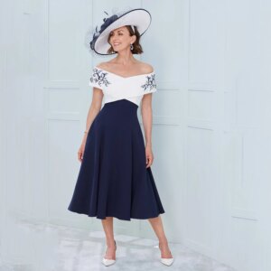 Classic Customized Mother Of The Bride Dresses Customized Wedding Party Dress Chiffon Tea-Length A-Line فساتين مناسبة رسمية