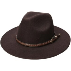 Vintage coffee belt woolen felt bowler hat for boys and girls