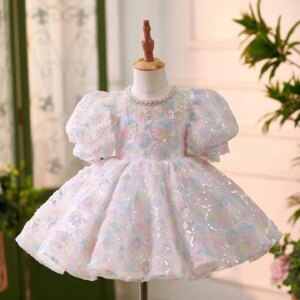 Dreamy Vow Lovely Flower Baby Girl Dress for Kids 1st Wedding Birthday Party Holiday Spring Summer Knee Length Ball Gown J745