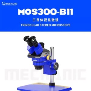 MECHANIC Trinocular Stereo Microscope MOS300-B11 HD Electronic Magnified 6-45X Continuous Zoom Stereo Trinocular CTV Adaptor