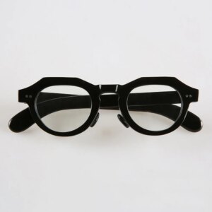 Man Glasses Frames Unique Polygon Vintage Myopia Handmade Buffalo Horn Prescription Eyeglass Frames Optical Lenses Eyeglasses