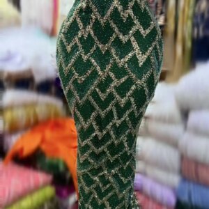 African Lace Fabric 2025 Sequins Beads Embroidery Groom Nigerian Bridal High Quality Green French Tulle Lace Fabric For Wedding