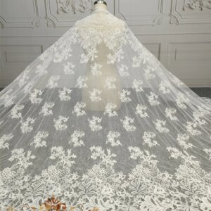 Hot Sale French Chantilly Corded Lace Fabric Exquisite Floral Embroidered Mesh for Wedding Dresses