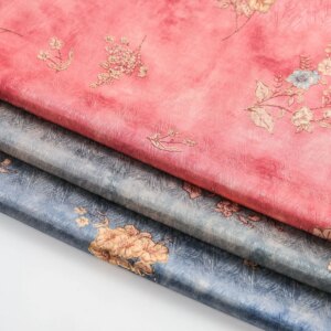 Gilding Vintage Small Flower Printed Cloth Crafts Edging Fabric Embroidery Home Textile Tie-Dyed Handmade