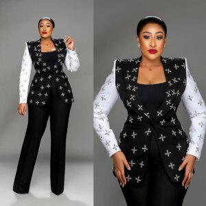 Exquisite Beaded Women Suits Wide Leg Pant Plus Size Crystal Blazer Fashion One Button Suit Customized Prom Party Outfits