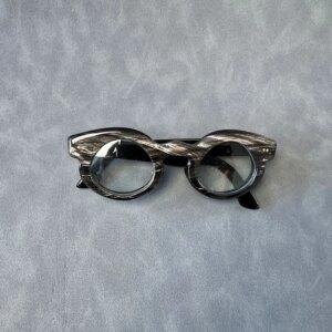 Eyeglass Frames Unique Irregularity Vintage Stripes Thick Handmade Buffalo Horn Prescription Eyeglass Frames Lenses Eyewear
