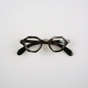 Women’s Man Glasses Frames Unique Polygon Stripes Vinatge Handmade Buffalo Horn Prescription Eyeglass Frames Lenses Eyewear