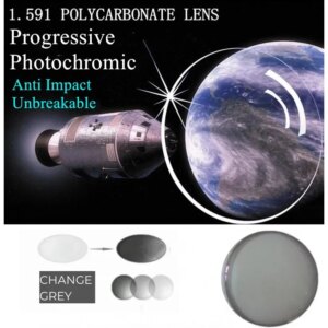 1.591 Index Polycarbonate Prescription Progressive Photochromic Lenses for Myopia/Hyperopia Anti Impact Unbreakable Chameleon