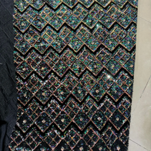 Glued Glitter Elastic Thicken Velvet Plaid Dress Fabric Embroidered multicolor Sequin Accessories