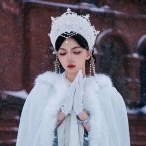 Russian Ice Court Retro Lolita Bead Necklace Hair Accessories Band Virgin Light Ring Crown