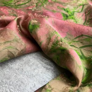 High-standard 23 momme silk red gauze fabric open-air jacquard dress cheongsam