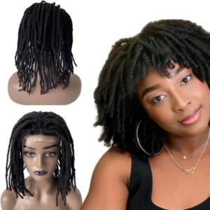 12 inches Indian Virgin Human Hair Systems #1b Off Black Color Thin Dreadlocks Toupee 7×9 Full Lace Topper for Black Woman