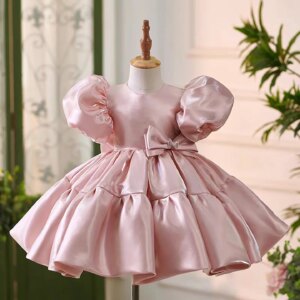 Dreamy Vow Lovely Pink Embroidered Girls Dress Knee-Length Ball Gown for Kids Birthday Party Holiday Celebration Princess  J457