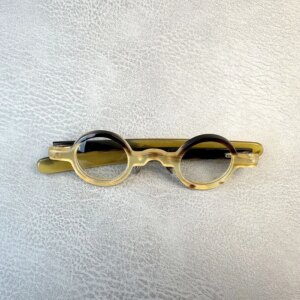 Eyeglass Frames Small Round Vintage Retro Handmade Honey Black Horn Prescription Man Glasses Frames Optical Lenses Eyeglasses