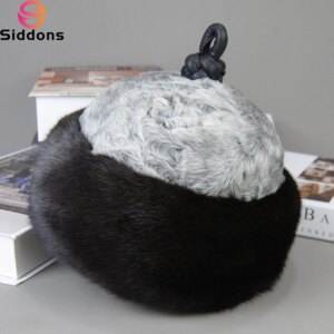 2025 Hot Sale Luxury Unisex Real Genuine Mink With Wool Hat Winter  Unisex Fashion Warm Caps Whole Piece Mink Sheep Fur Hats