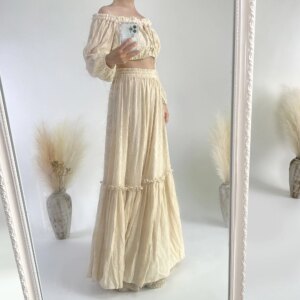 Don&Judy Cotton Maternity Photoshooting Dress Baby Shower Maxi Dresses Pregnant Woman Photo Props Wedding Party Dresses Clothes