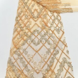 African Heavy Beaded Lace Fabric, Nigerian Sequins Groom Fabric, Wedding Party Dress, High Quality, 5 Yards, 2025