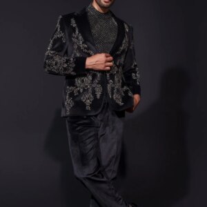 Bespoke Men Wedding Suits Peak Lapel One Button Appliques Fashion  Modern Formal Occasion Groom Wear 2Pcs Jacket Pants Custom