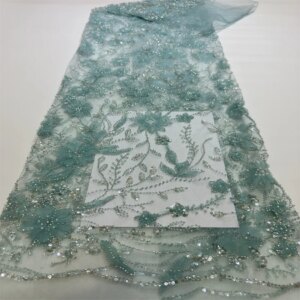 High Quality 2024 African Fabric Woman Wedding dress Clothing For Designer With Cording Embroidery 3D Floral Sewing by 5 yards