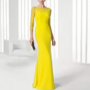 Customized appliqués, beads, sequins and chiffon evening gowns, the mother of the bride’s formal evening dress