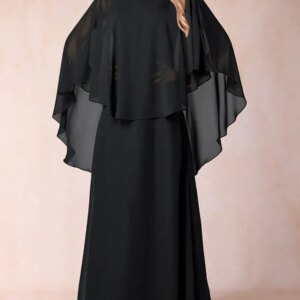 Elegant A-Line Long Evening Dress Chiffon Ruched Shawls Scoop Neck Floor-Length Mother of the Bride Dress 2025 Free Customized