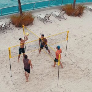 Hot Sale Portable Outdoor Sports Equipment 4-Square Volleyball Net Set Beach Cross Net Combo for Sports & Amusement