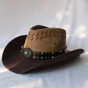 Men’s and women’s hat straps made of old leather large brimmed country cowboy hats waterproof warm
