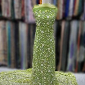 Best Quality Delicate Elegant Soft Beaded Tube Lace with Stones Fabric for Party Evening Dress U_Ge5623