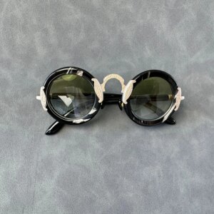 Sunglass Men Round Striped Unique Polarized Handmade Natural Horn Women Sunglasses Man Luxury Fashion Glasses