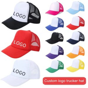 50pcs Custom logo Summer Kids boy Mesh sports hat Children Girls casual custom logo baseball cap Baby  print logo hats