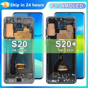 Super AMOLED LCD For SAMSUNG Galaxy S20 Plus G985 Display, For Samsung S20 G980 G980F Display Touch Screen With Frame Assembly
