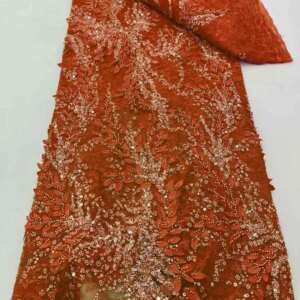 African Handmade Heavy Sequins Tulle Lace Fabric 2025 High Quality French Luxury Beaded Lace Fabric For Bridal Wedding Dress