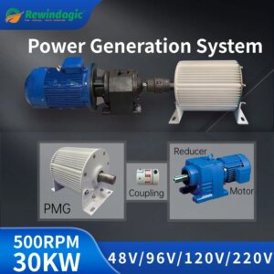20KW 30KW 50KW 100KW Permanent Magnet Generator 220V 230V 380V 400RPM Dynamo Alternator Quiet Generator With Driving Motor