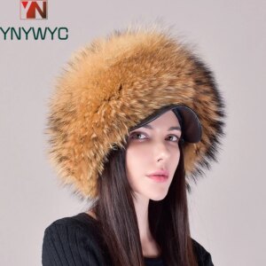 2025 New Fashion Earflap Hat Winter Women’s Hat Real Fox Fur Hats Headgear Russian Girls Real Fox Fur Beanies Cap