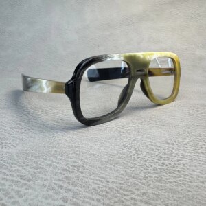 Eyeglass Frames Vintage Aviator Oversize Handmade Black White Horn Prescription Reading Men Glasses Frames Optical Eyeglasses