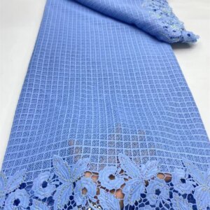 2025 Fashion French Embroidery Beaded Lace Fabric African Nigerian With Sequins Lace Fabric For Wedding Dress
