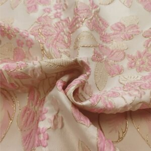 Three-dimensional embossed jacquard gold thread fabric dress trench coat performance evening luxurious