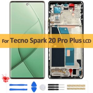 6.78″ Original AMOLED For Tecno Spark 20 Pro Plus KJ7 LCD Display Touch Screen Assembly Digitizer For Spark 20 Pro+ LCD Replace