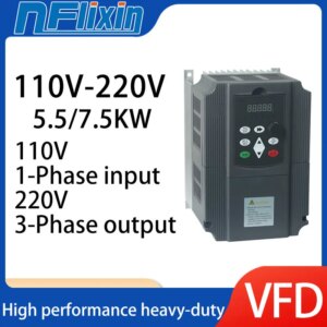 0.75-7.5kw 110V to 220V VFD AC Frequency Inverter Single Phase Input 3 Phase Output Drives Frequency Converter