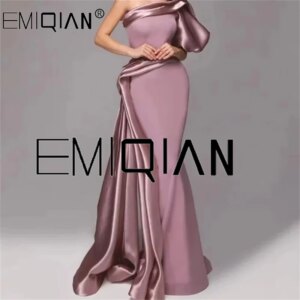 Elegant Plus Size Mermaid Mother of the Bride Dresses Satin Silk Celebration Evening Party Prom Guest Wedding Wear