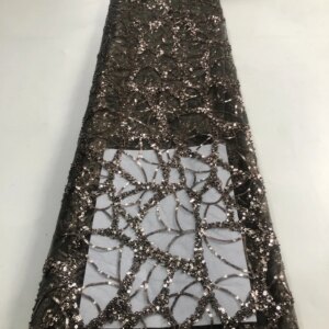 Africa Nigerian Beaded French Mesh Lace With Sequins High Quality 2025 Embroidery Lace Sequins Lace For Wedding Dresses Women