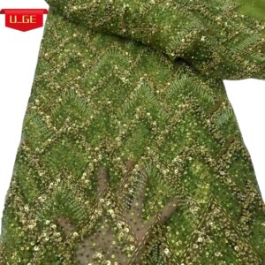 2025Latest Elegant Superior Quality Austria Luxurious Soft mesh Lace With Stones fabric For Wedding Evening Dress U_Ge1852